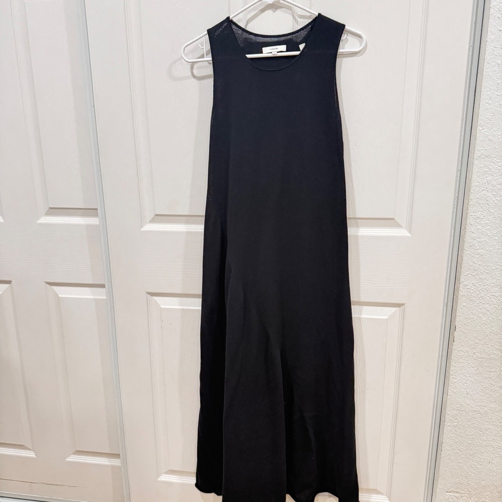 Vince Black Cotton Knit Sleeveless Maxi Dress V754978800 L